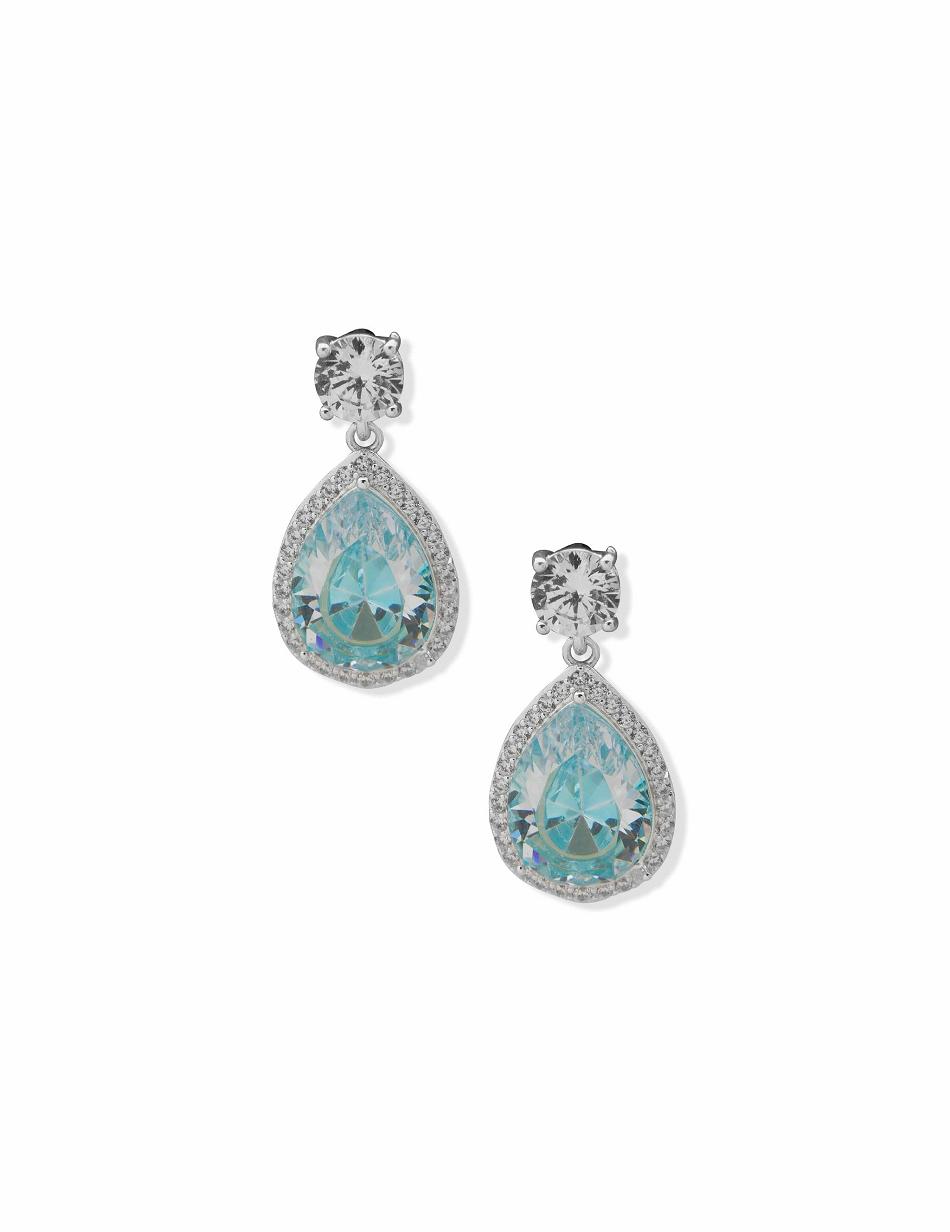 Boucles d'oreilles percées Anne Klein Halo Pear Aqua Stud   | SKL-5954448